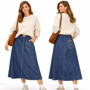 Vintage Women's Sasson‎ Denim A-Line Carpenter Pocket Heritage 90s Size 4